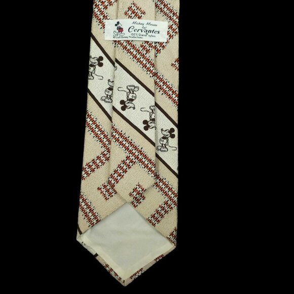 Classic Mickey Mouse Cervantes Tie Vintage Walt Disney Productions Qiana Nylon - Picture 11 of 12